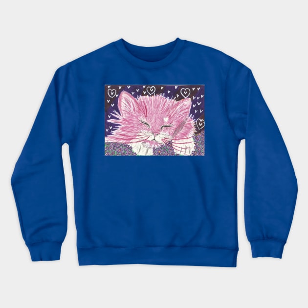 Pink kitten dream Crewneck Sweatshirt by SamsArtworks